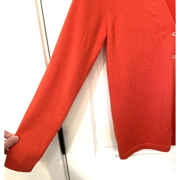 Pure Collection 100% Cashmere Coral V-Neck Cardigan 4 Old Money Luxury Capsule - Picture 3 of 10